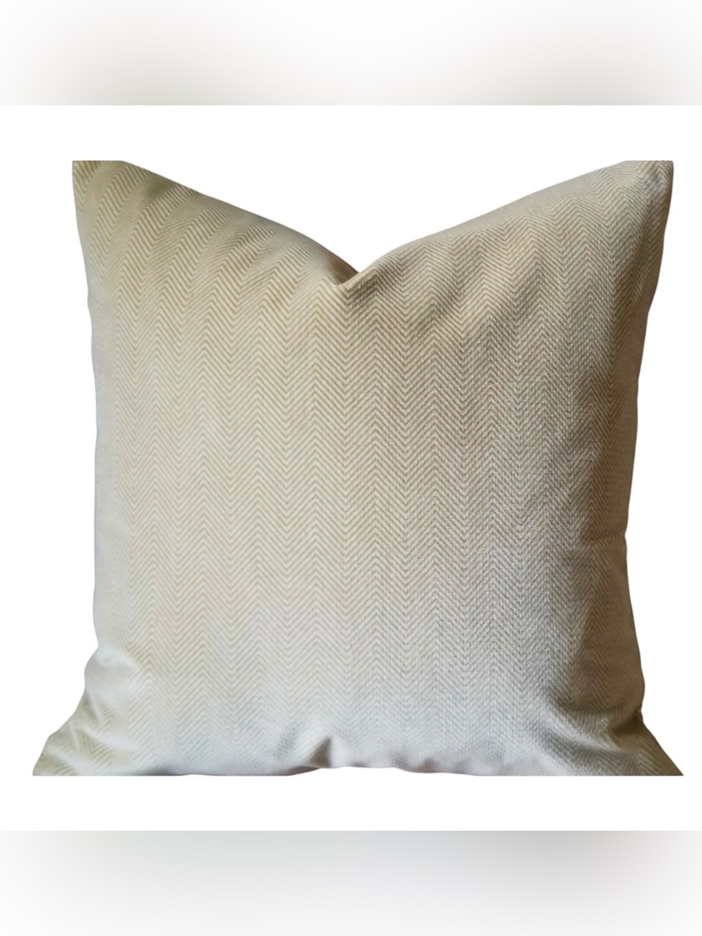 Fabulous pillow cover made with Donghia's Cashmere Velvet in the Cream 20 x 20